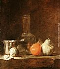Still Life with Carafe, Silver Goblet and Fruit by Jean Baptiste Simeon Chardin